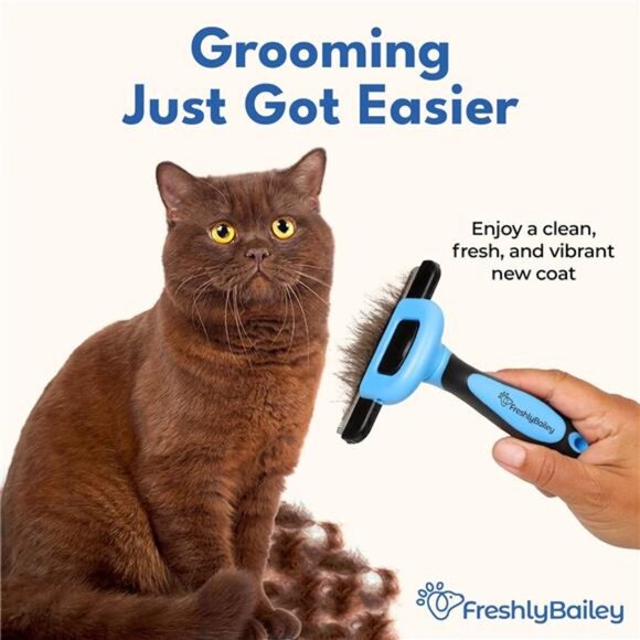 Deshedding Brush For Short Haired Dogs & Cats - Cat and Dog Brush For Shedding - Picture 3 of 7
